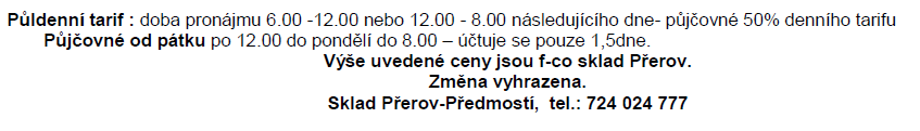 Podmínky půjčení
